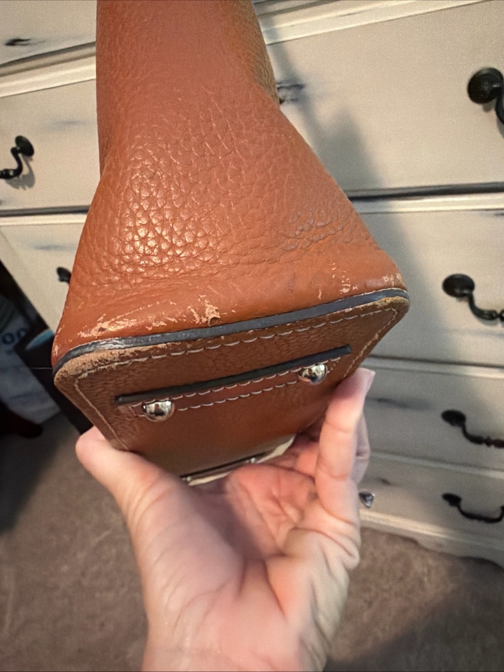 $328 Dooney & Bourke Pebble Grain Small Lexington Leather Tote Bag Caramel - Picture 6 of 16